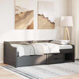 vidaXL Dnevni krevet s 3 ladice bez madraca "IRUN" crni 90x200 cm | shoptok.hr