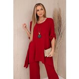 Kesi Włoski Włoski Set of blouse + pants with pendant burgundy | shoptok.hr
