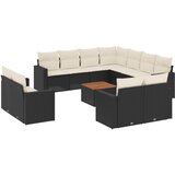 12-dijelni set vrtnih sofa od poliratana s jastucima crni | shoptok.hr