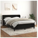  Box spring posteljni z vzmetnico črn 140x190 cm žamet | Shoptok.si