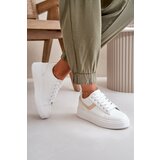 Boto Women's Sneakers On Platform Made Of Eco Leather White-Gold Brennessa | shoptok.hr