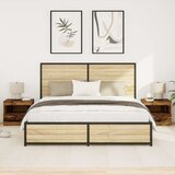  Noćni ormarići s LED svjetlima 2 komada Stari drvo 50x40x45 cm | shoptok.hr