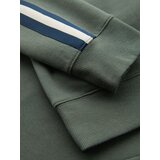 Ombre Men's sweatshirt with high collar and stripes - olive | ePonuda.com