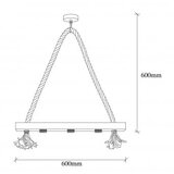 Opviq Vislica EREBOS, drvo, 60 x 9 cm, visina 60 cm, 3 x E27 40 W, Erebos - 105-AV | shoptok.hr