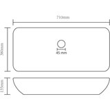 vidaXL Luksuzni pravokutni umivaonik mat bijeli 71 x 38 cm keramički | shoptok.hr