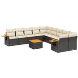  11-dijelni set vrtnih sofa od poliratana s jastucima crni | shoptok.hr