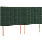  LED posteljno vzglavje temno zeleno 200x5x118/128 cm žamet, (20953483) | Shoptok.si