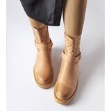 Gemre Beige openwork ankle boots with chain Procopio | Shoptok.si