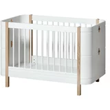 Oliver Furniture® otroška posteljica mini+ basic cot 5v1 60x120 white/oak