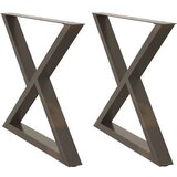  Noge jedilne mize 2 kosa Naravno jeklo 90x(72-73,3) cm Jeklo, (21828608) | Shoptok.si