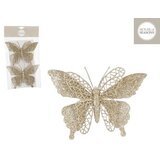  Novogodišnja dekoracija - clip butterfly set 2pcs 11x16 1143483 - champagne - edl ( 043239 ) Cene