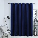 vidaXL Zatemnitvena zavesa z obročki žametna temno modra 290x245 cm Cene