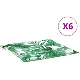 Jastuci za stolice 6 kom s uzorkom lišća 50x50x4 cm od tkanine | shoptok.hr