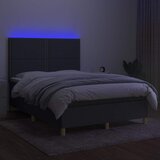  box spring s madracem LED tamnosivi 140x200 cm tkanina | shoptok.hr