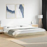 Maison Chic Posteljni okvir - Dvoposteljna postelja - Zakonska postelja sonoma hrast 200x200 cm inženirski les-J5605, (21759934) | Shoptok.si