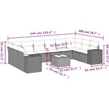  11-dijelni set vrtnih sofa od poliratana s jastucima smeđi | shoptok.hr