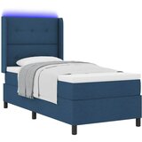  LED Box Spring Krevet s uzglavljem Plava 90 x 200 cm tkanina | shoptok.hr