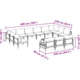 vidaXL Sjedeća garnitura za vrt 14 pcs Antracit Čelik | shoptok.hr