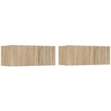 vidaXL TV omarica 2 kosa sonoma hrast 80x30x30 cm inženirski les, (20734764) Cene