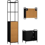  Set ormarića za kupaonicu 3 kom. Crni hrast 40 x 36 x 200 5 cm - Crni hrast Ormar s umivaonikom (1 vrata i 1 polica) + viseći or | shoptok.hr