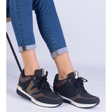 Gemre Black women's sneakers with hidden wedge Ninella | Shoptok.si