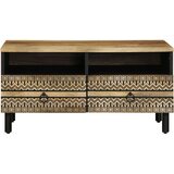 vidaXL Kava miza črna 80x54x40 cm Masivni neobdelan les Mango | Shoptok.si
