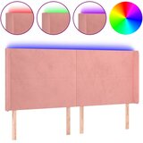  LED uzglavlje Ružičasta 163x16x118/128 cm baršunasto | shoptok.hr