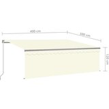  Ročno zložljiva tenda s senčilom LED 4x3 m krem - - krema - 30.96 - 4 x 3 m - 2025- | Shoptok.si