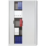 C+P Omara z rolojem, vodoravne žaluzije, VxŠxG 1980 x 1200 x 420 mm, 4 police, 5 prostorov za mape, svetlo siva | Shoptok.si