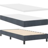 vidaXL postelja z box springom in vzmetnico temno siva 90x200 cm, žamet | Shoptok.si