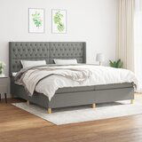 The Living Store Box spring postelja z vzmetnico temno siva 200x200 cm blago - Box Spring Postelja, (21520722) Cene