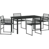 vidaXL 5-delni set vrtnih jedilnih stolov Črna Poli ratan | Shoptok.si
