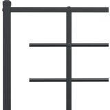 Metalni okvir kreveta uzglavlje i podnožje crni 160x200 cm | shoptok.hr
