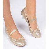 D/CEO marka niezdefiniowana Gold women's ballet flats with bow on elastic Lerona | Shoptok.si