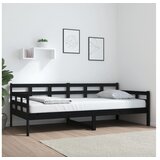  Dnevni ležaj od masivne borovine crni 90 x 200 cm | shoptok.hr
