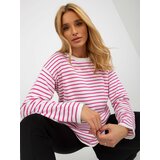 Fashion Hunters White and light purple classic striped sweater from RUE PARIS Cene