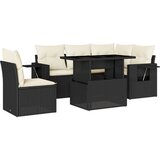  The Living Store Vrtna sedežna garnitura 6-delna z blazinami črna poli ratan - Vrtna Sedežna Garniture, (21446918) | Shoptok.si