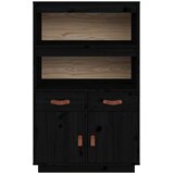  Visoka komoda crni 67 x 40 x 108,5 cm od masivne borovine | shoptok.hr