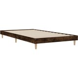  Posteljni okvir dimljeni hrast 100x200 cm inženirski les | Shoptok.si