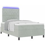  LED Box Spring Krevet Svijetlo siva 120 x 200 cm Baršun Svjetlosiva | shoptok.hr