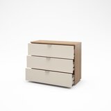 Marckeric Kremno bela komoda v hrastovem dekorju 100x80x40 cm Dennis – | Shoptok.si