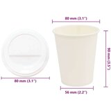 vidaXL Papirnate skodelice za kavo s pokrovčki 1000 kosov 8oz 200ml | Shoptok.si