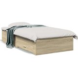 vidaXL Posteljni okvir s predali sonoma hrast 75x190 cm inženirski les | Shoptok.si