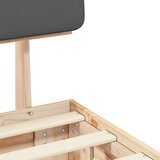 vidaXL Posteljni okvir z oblazinjenim vzglavjem z vzglavjem Temno siva | Shoptok.si