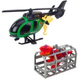 Kamion tegljač za igru sa helikopterom i dinosaurom - zeleni | shoptok.hr