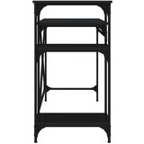  Radni stol s policama crni 105x50x90 cm drvo i željezo | shoptok.hr
