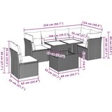  7-dijelni set vrtnih sofa od poliratana s jastucima crni | shoptok.hr