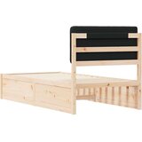 vidaXL Posteljni okvir z oblazinjenim vzglavjem Črna 90 x 200 cm | Shoptok.si