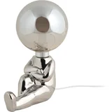 LED zatemnitvena namizna svetilka v srebrni barvi s steklenim senčilom (višina 22,5 cm) Joey –