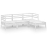 Maison Chic Seti vrtnega pohištva - Vrtna garnitura - Vrtni pohištvo set 4-delna trdna borovina bela, (21810641) | Shoptok.si